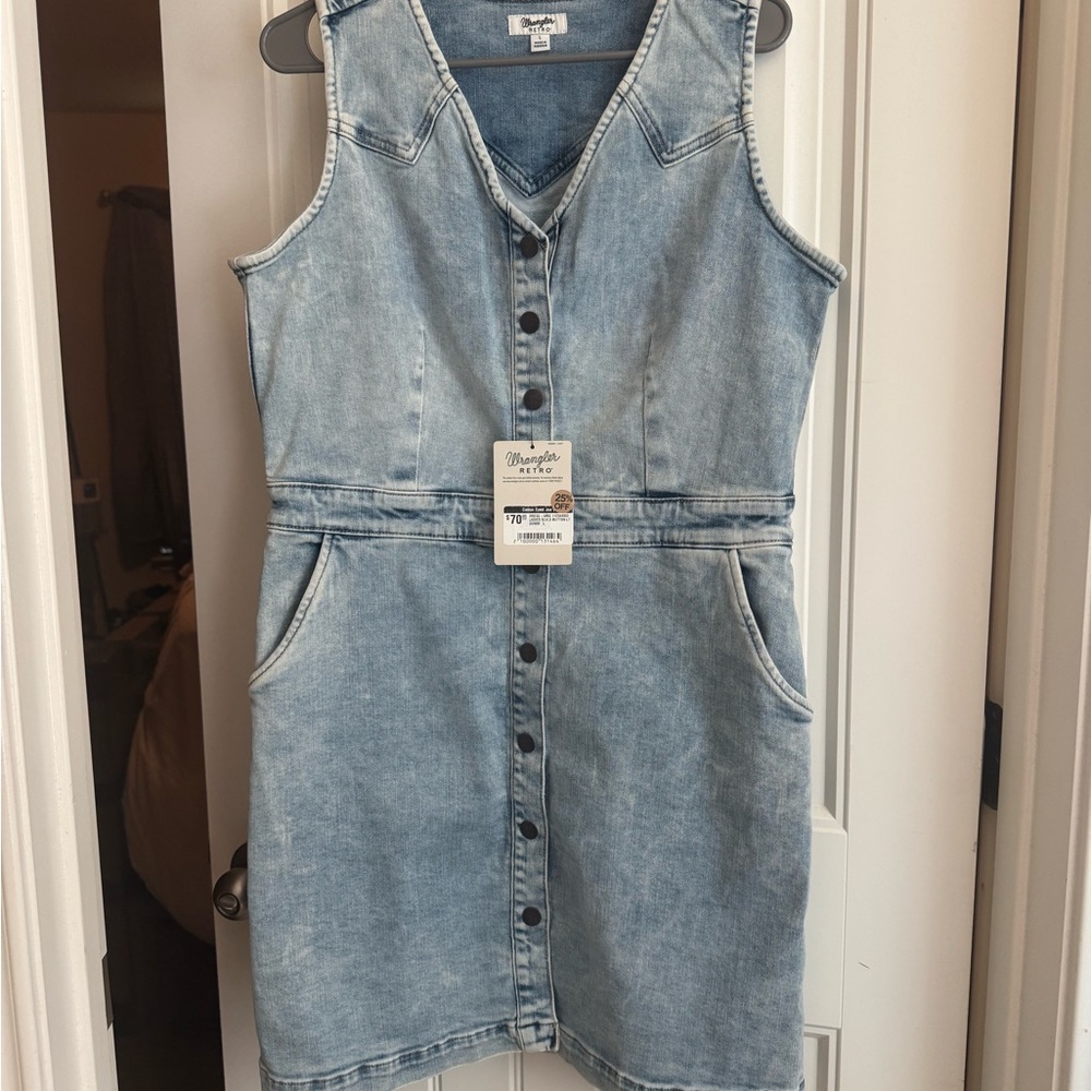 WranglerDenim Sleeveless Button-Down Dress